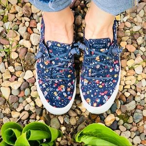 Sperry Floral Navy Deck Shoes